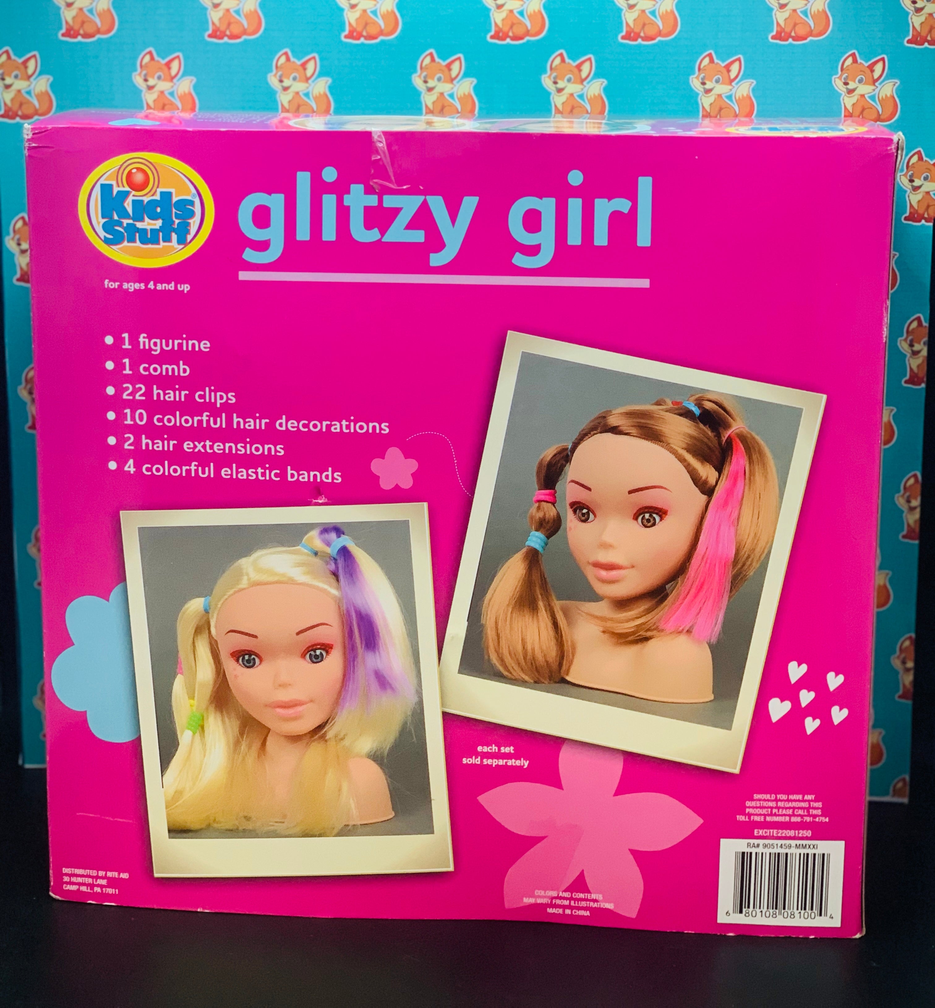 Glitzy Girl Styling Head – Hair Play Doll with Accessories