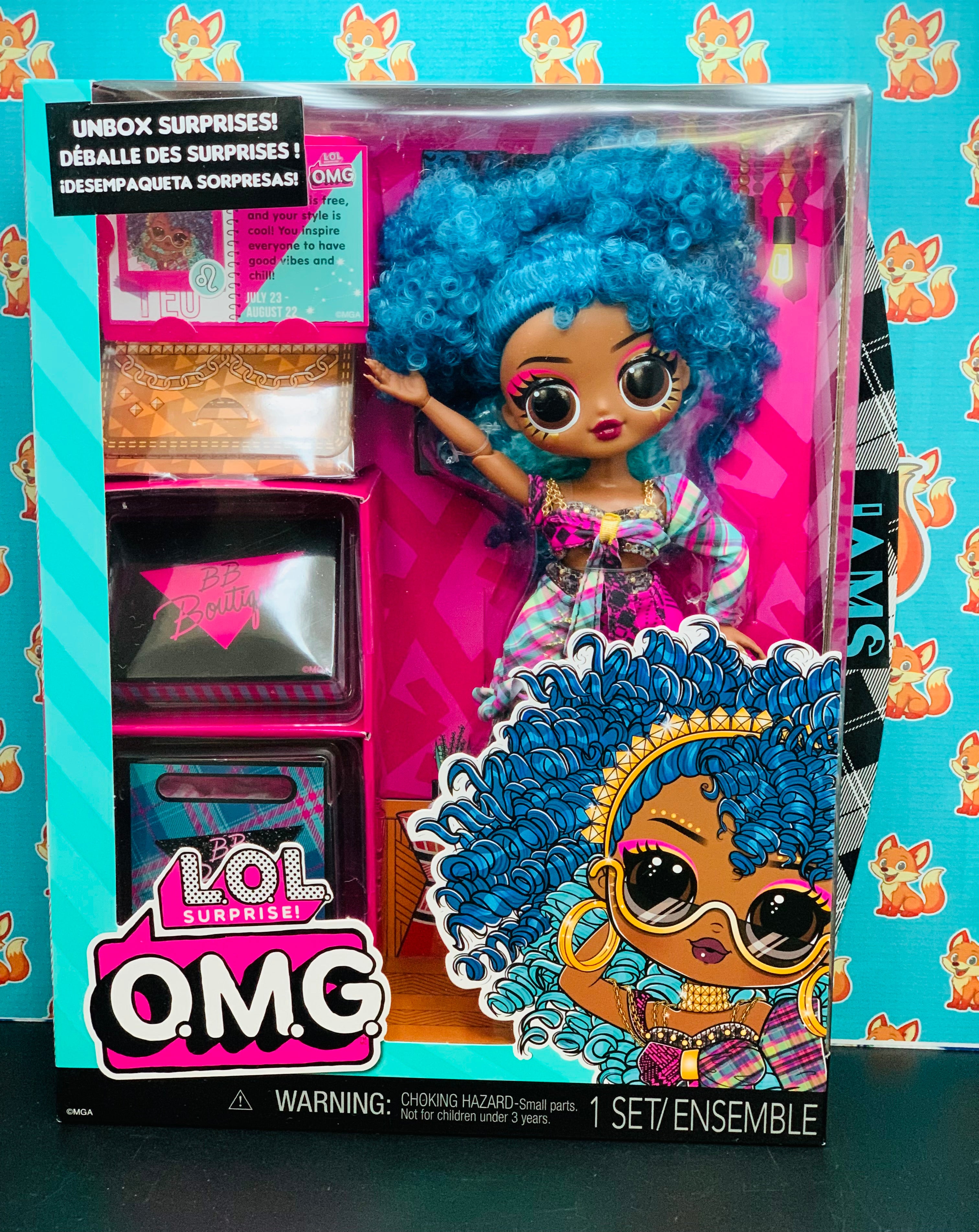 LOL Surprise OMG Doll – Fierce Blue Curly Hair Fashion Doll with Accessories
