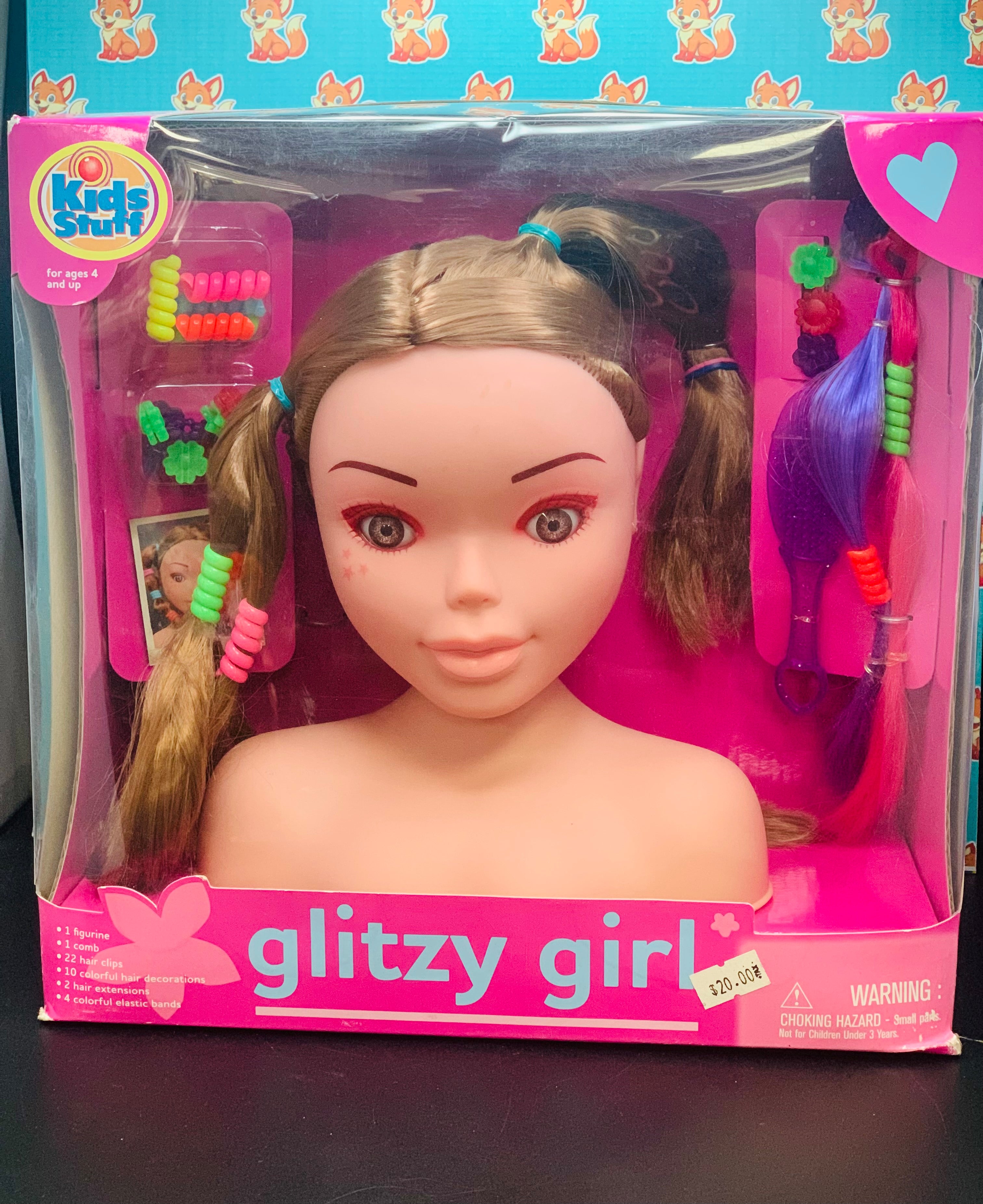 Glitzy Girl Styling Head – Hair Play Doll with Accessories