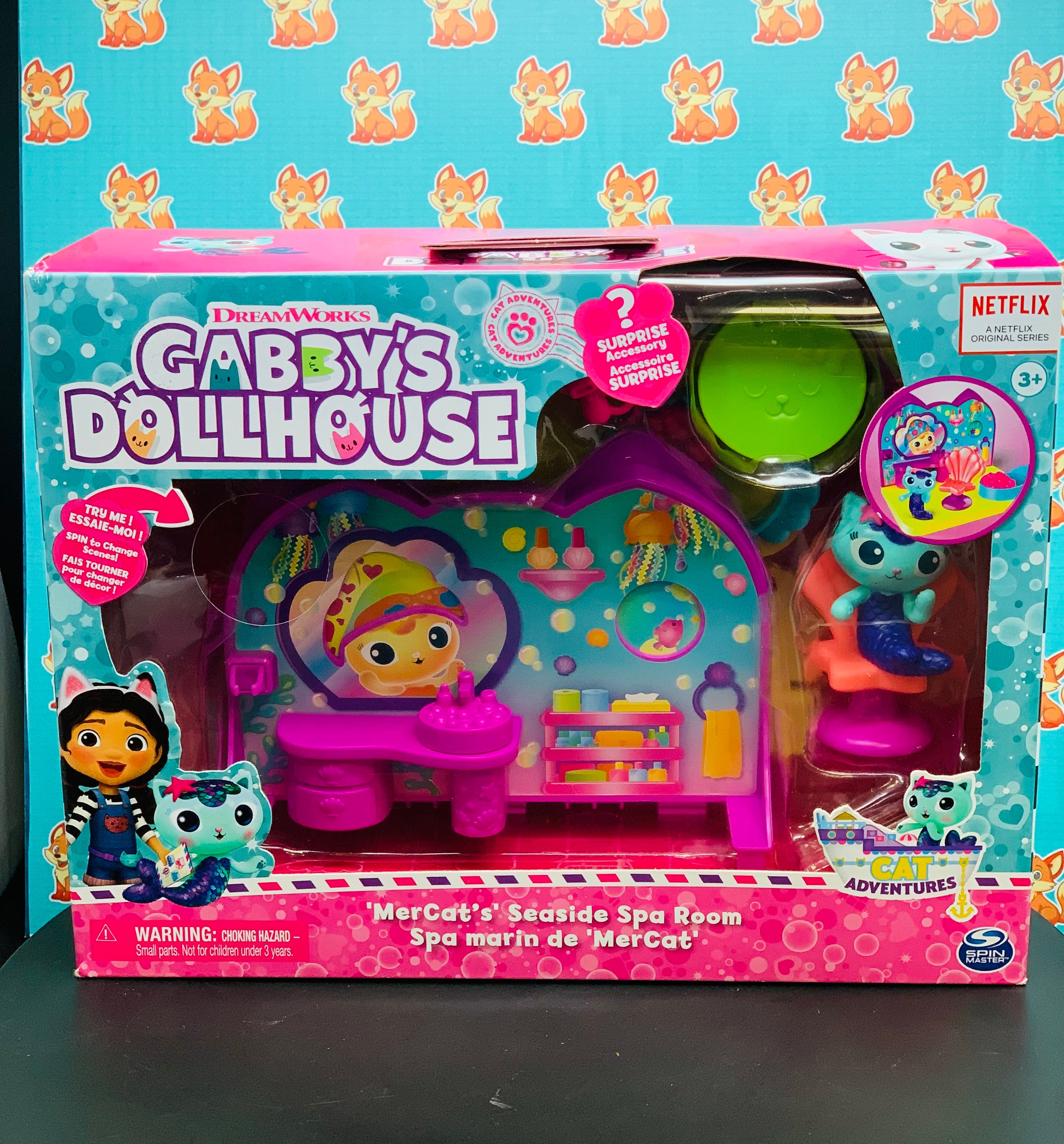 Gabby’s Dollhouse MerCat’s Seaside Spa Room Playset – DreamWorks Netflix Toy