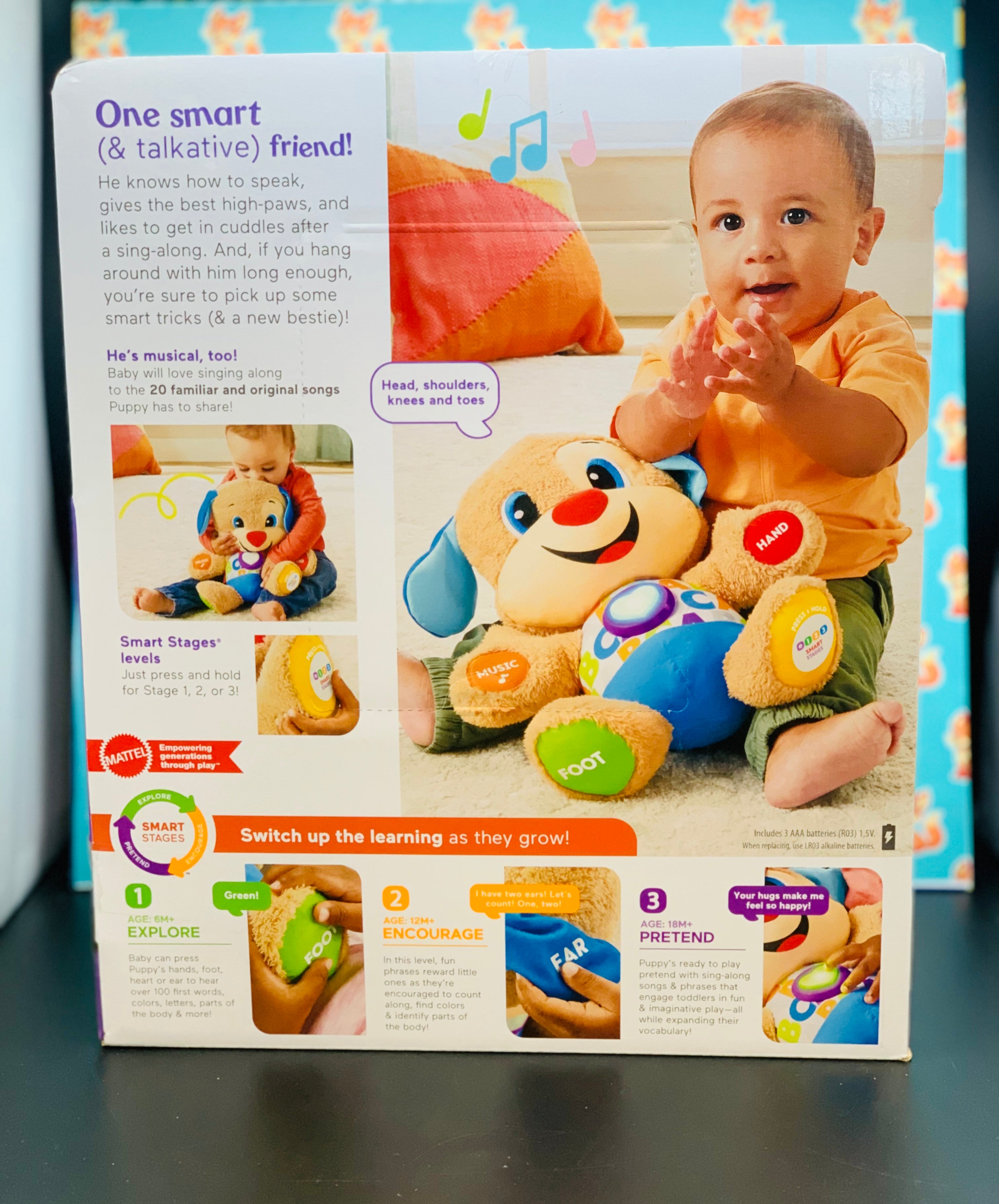 Fisher-Price Laugh & Learn Smart Stages Puppy – Educational Plush Toy (6–36 Months)