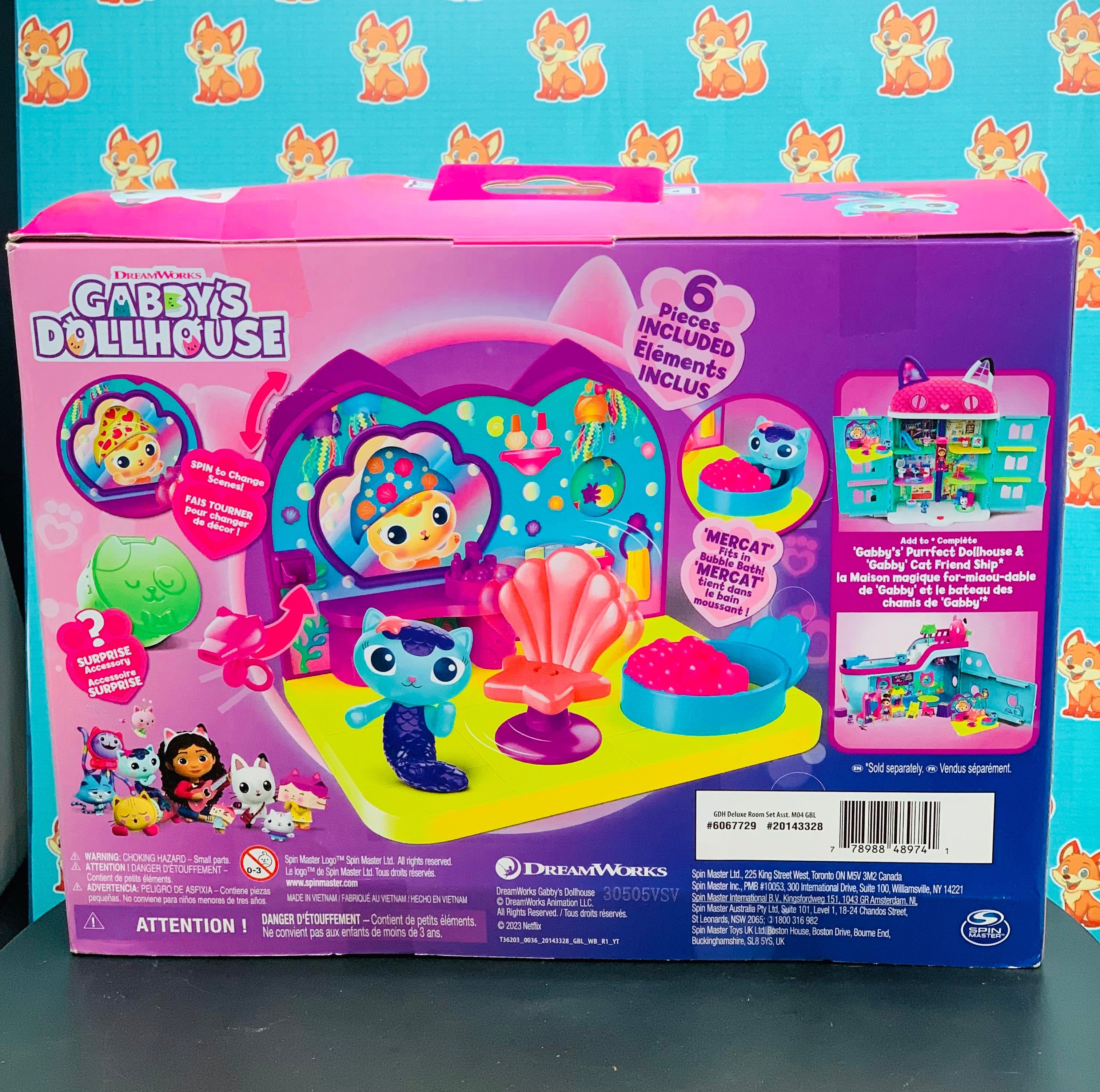 Gabby’s Dollhouse MerCat’s Seaside Spa Room Playset – DreamWorks Netflix Toy