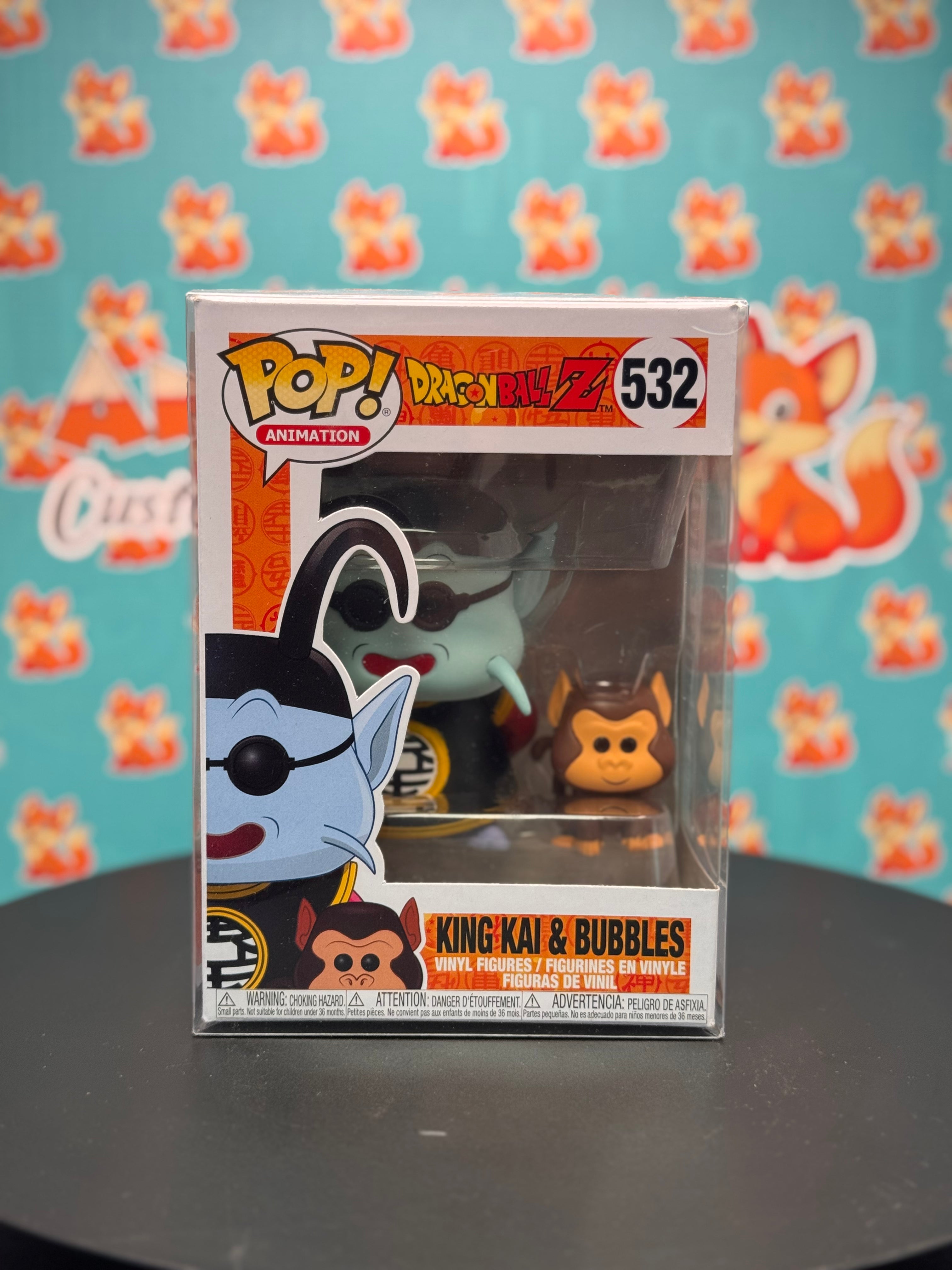 Funko Pop! & Buddy: Dragon Ball Z - King Kai & Bubbles Toy, Multicolor